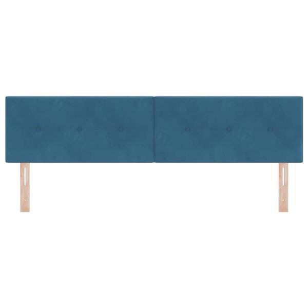 LED Kopfteil mit Knopfheftung Dunkelblau 90 cm Samt