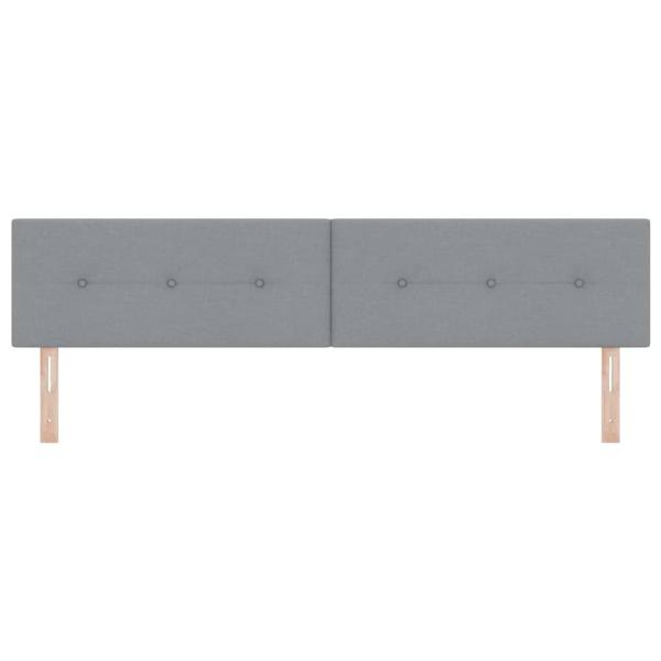 LED Kopfteil mit Knopfheftung Hellgrau 100 cm Stoff