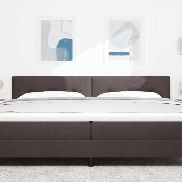 LED Kopfteil mit Knopfheftung Dunkelbraun 100 cm Stoff