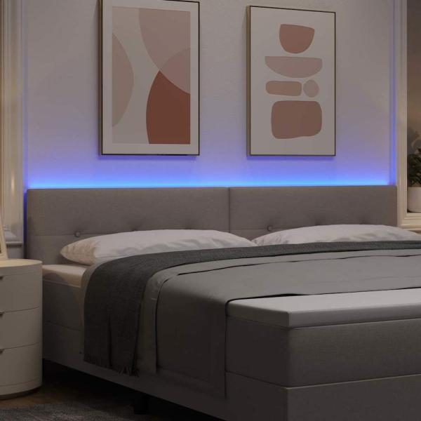 LED Kopfteil mit Knopfheftung Taupe 100 cm Stoff