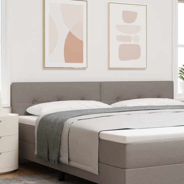 LED Kopfteil mit Knopfheftung Taupe 100 cm Stoff