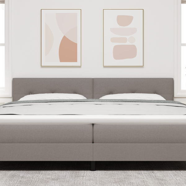 LED Kopfteil mit Knopfheftung Taupe 100 cm Stoff
