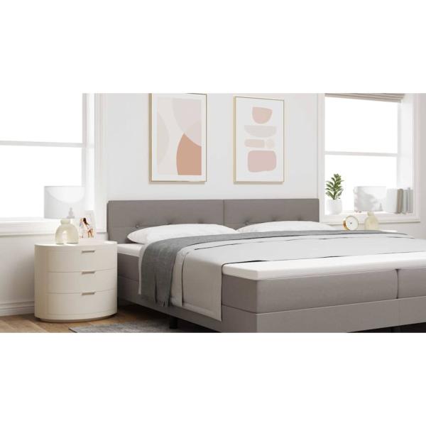LED Kopfteil mit Knopfheftung Taupe 100 cm Stoff