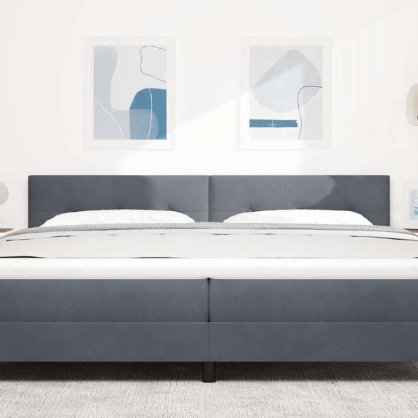 LED Kopfteil mit Knopfheftung Dunkelgrau 100 cm Samt