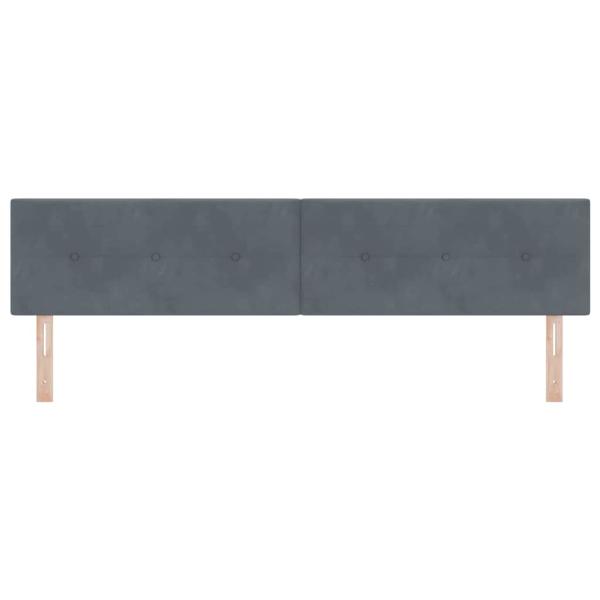 LED Kopfteil mit LED-Lichtleisten Grau 200 cm Samt