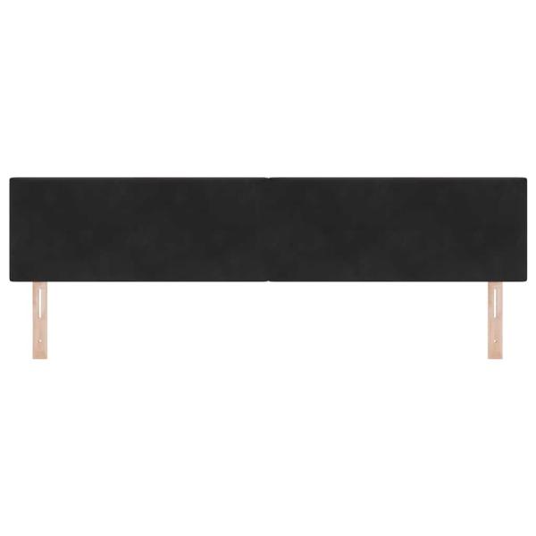LED Kopfteil mit Knopfheftung Schwarz 100 cm Samt