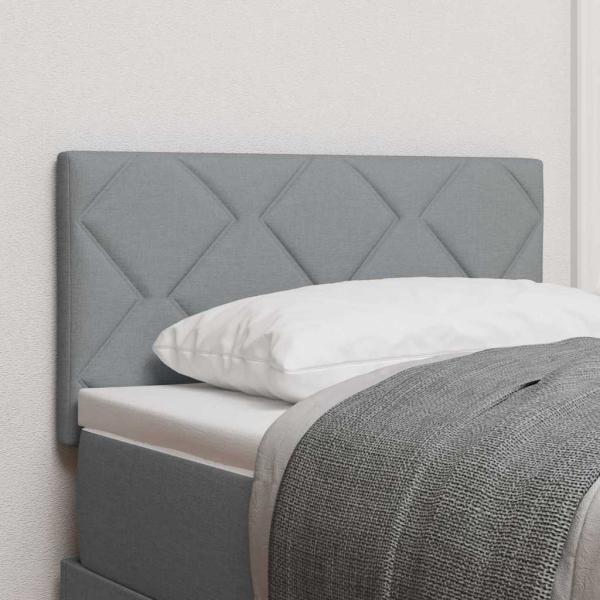 ARDEBO.de - LED Kopfteil Rautenmuster Hellgrau 80 cm Stoff