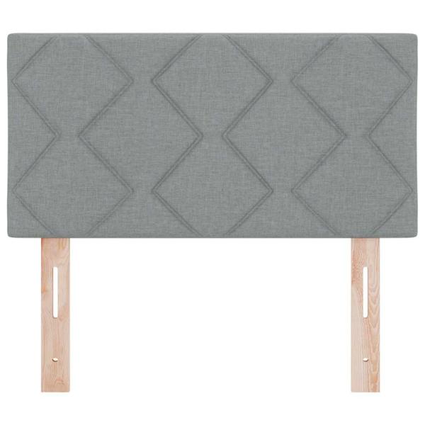 LED Kopfteil Rautenmuster Hellgrau 80 cm Stoff