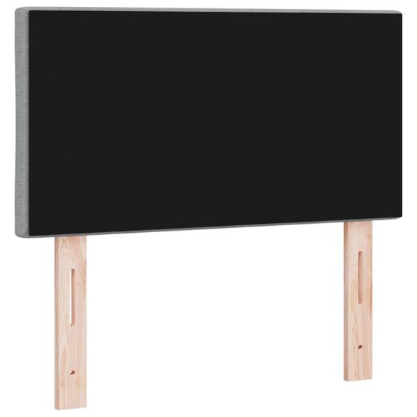 LED Kopfteil Rautenmuster Hellgrau 80 cm Stoff