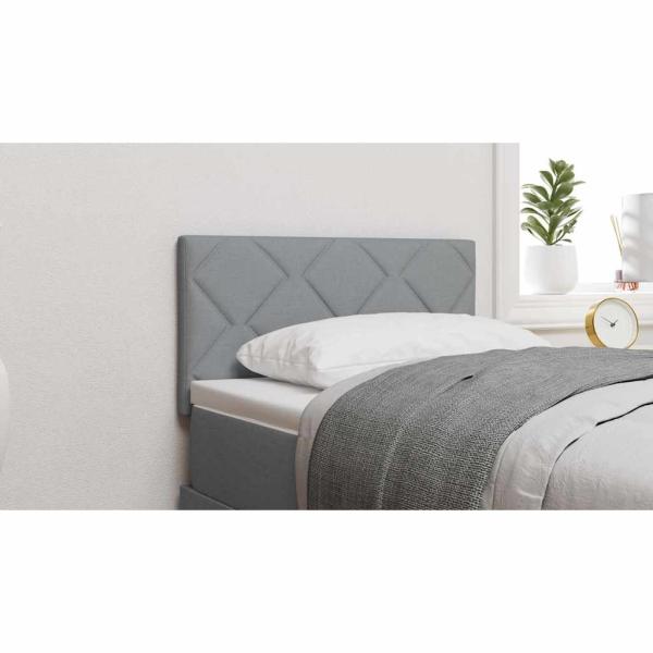 LED Kopfteil Hellgrau 80 cm Stoff