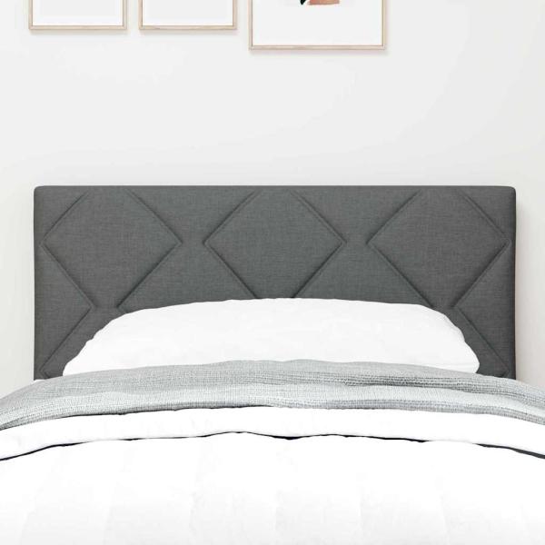 LED Kopfteil Rautenmuster Dunkelgrau 80 cm Stoff