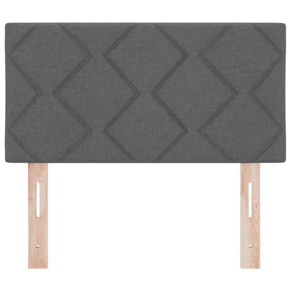 LED Kopfteil Rautenmuster Dunkelgrau 80 cm Stoff