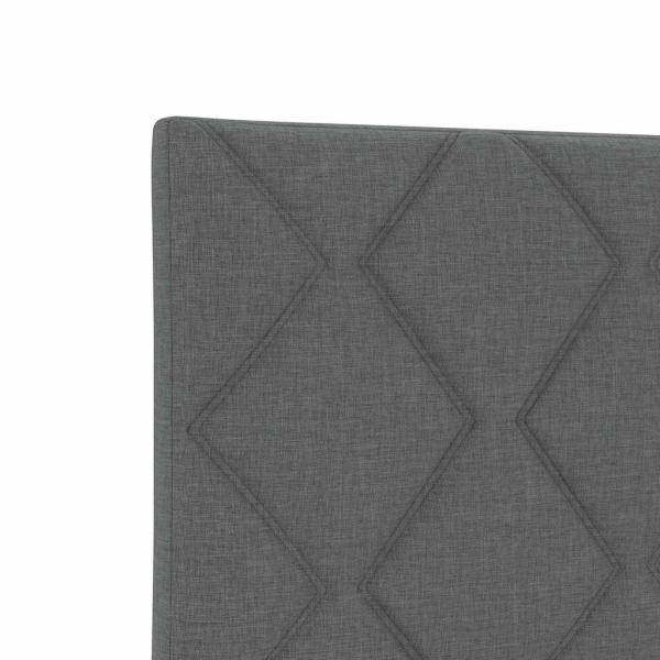 LED Kopfteil Rautenmuster Dunkelgrau 80 cm Stoff