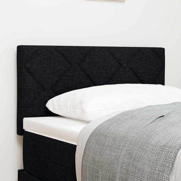 ARDEBO.de - LED Kopfteil Rautenmuster Schwarz 80 cm Stoff