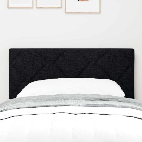 LED Kopfteil Rautenmuster Schwarz 80 cm Stoff