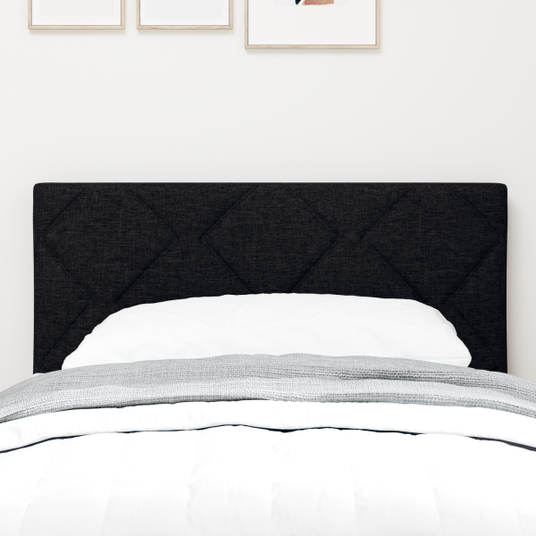 LED Kopfteil Schwarz 80 cm Stoff