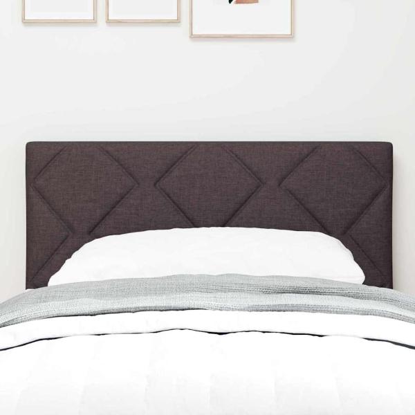 LED Kopfteil Rautenmuster Dunkelbraun 80 cm Stoff
