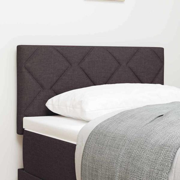 LED Kopfteil Rautenmuster Dunkelbraun 80 cm Stoff