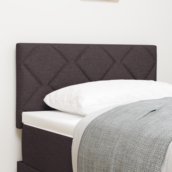 LED Kopfteil Rautenmuster Dunkelbraun 80 cm Stoff