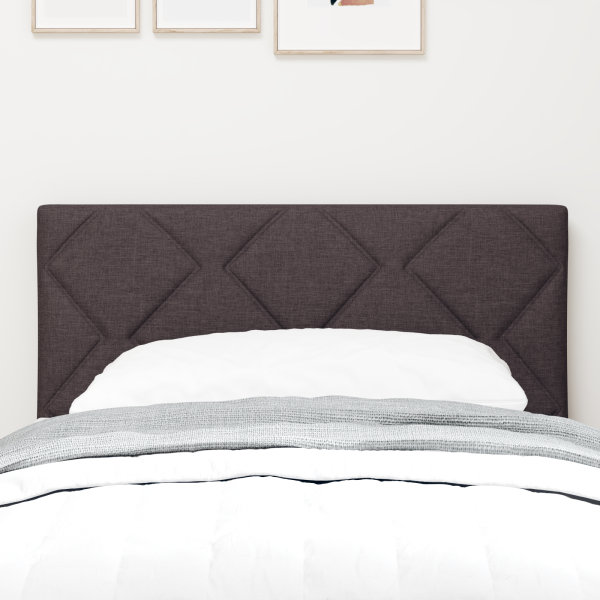 LED Kopfteil Rautenmuster Dunkelbraun 80 cm Stoff