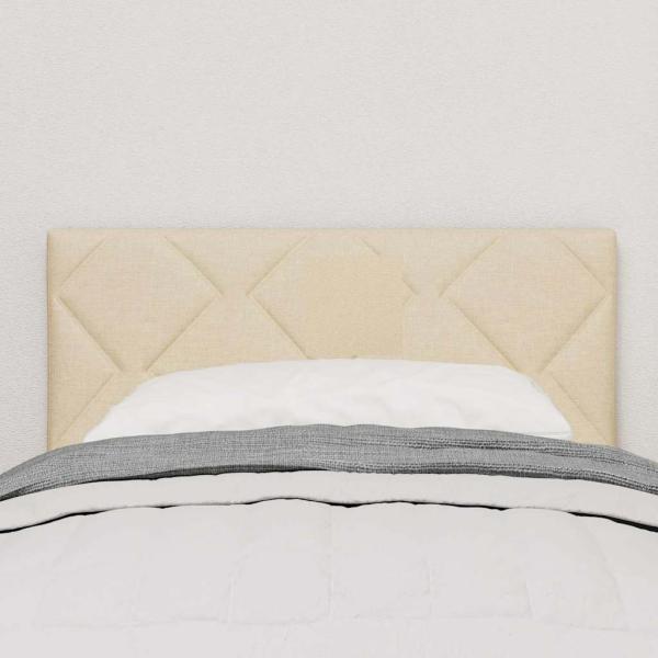 LED Kopfteil Rautenmuster Creme 80 cm Stoff