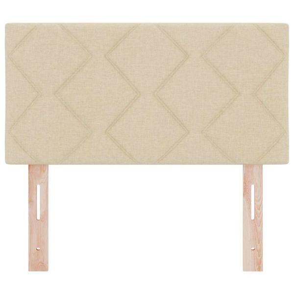 LED Kopfteil Rautenmuster Creme 80 cm Stoff