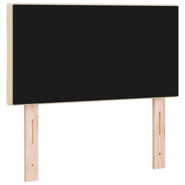 LED Kopfteil Rautenmuster Creme 80 cm Stoff
