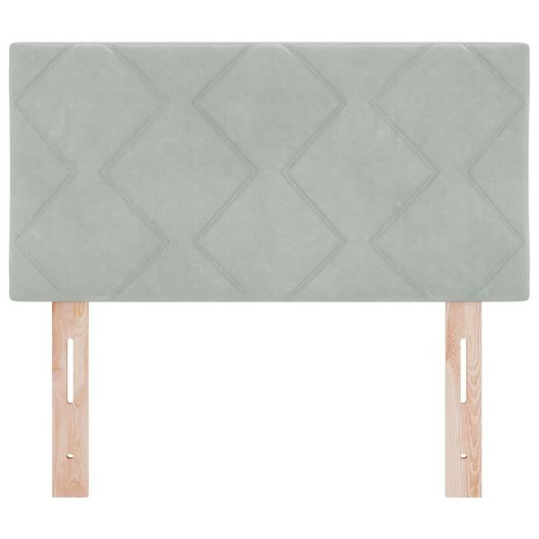 LED Kopfteil mit Diamantblöcken Design Hellgrau 80 cm Velours