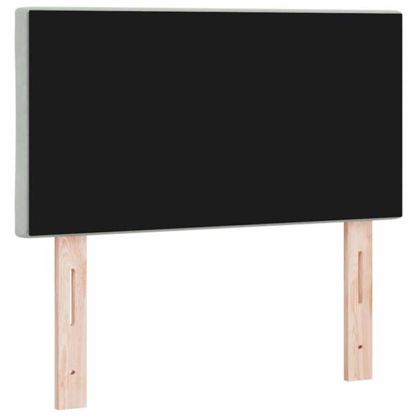 LED Kopfteil mit Diamantblöcken Design Hellgrau 80 cm Velours