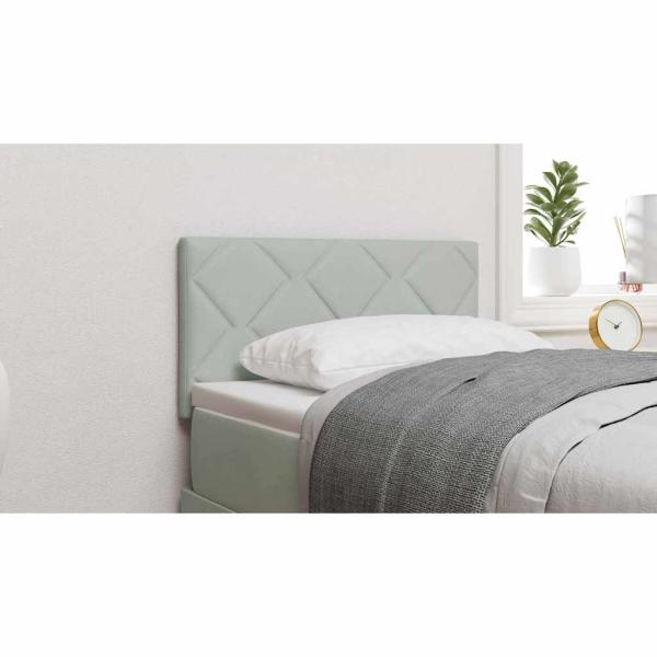 LED Kopfteil Hellgrau 80 cm Samt