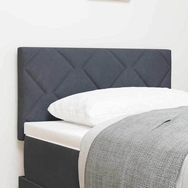 ARDEBO.de - LED Kopfteil Diamantblöcke Design Dunkelgrau 80 cm Samt