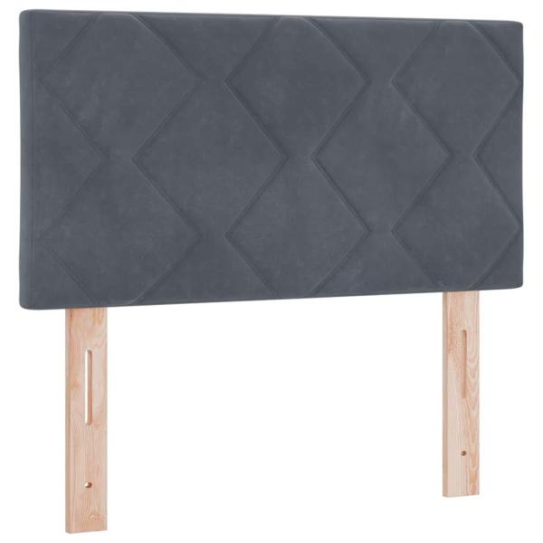 LED Kopfteil Diamantblöcke Design Dunkelgrau 80 cm Samt