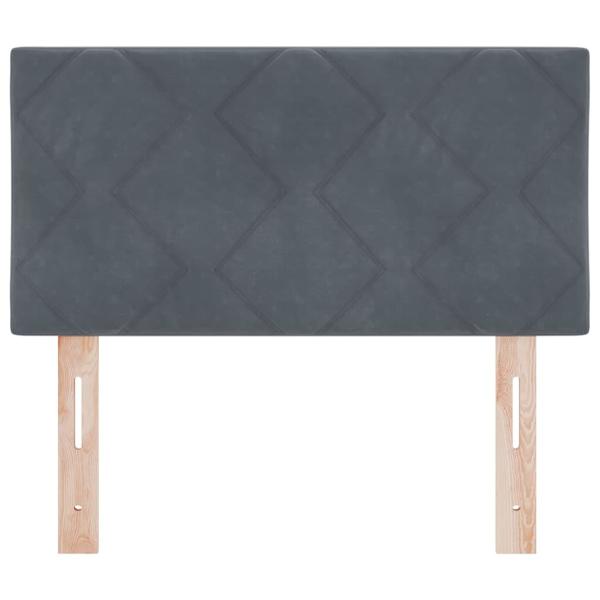 LED Kopfteil Diamantblöcke Design Dunkelgrau 80 cm Samt