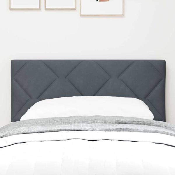 LED Kopfteil Diamantblöcke Design Dunkelgrau 80 cm Samt