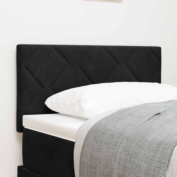 LED Kopfteil Diamantblöcke Design Schwarz 80 cm Samt