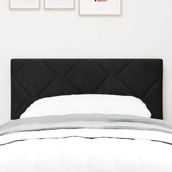 LED Kopfteil Diamantblöcke Design Schwarz 80 cm Samt