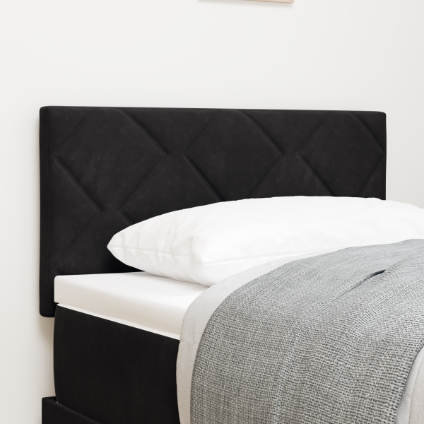 LED Kopfteil Diamantblöcke Design Schwarz 80 cm Samt