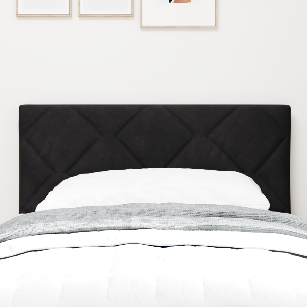 LED Kopfteil Diamantblöcke Design Schwarz 80 cm Samt