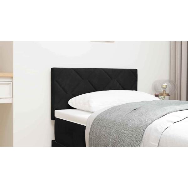 LED Kopfteil Diamantblöcke Design Schwarz 80 cm Samt