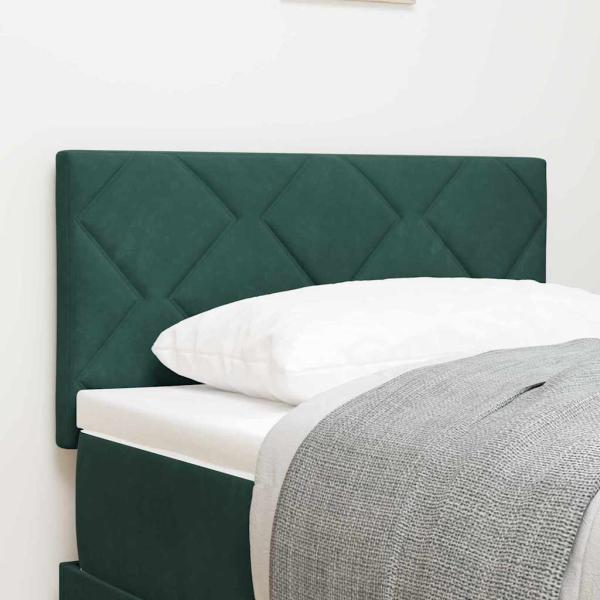 ARDEBO.de - LED Kopfteil Diamantblock Design Dunkelgrün 80 cm Samt
