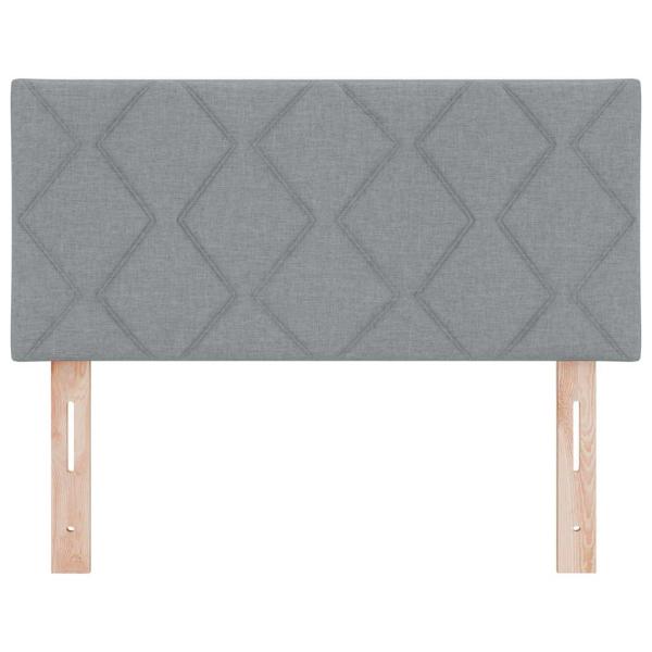 LED Kopfteil Rautenmuster Hellgrau 90 cm Stoff