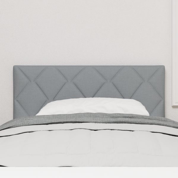 LED Kopfteil Hellgrau 90 cm Stoff