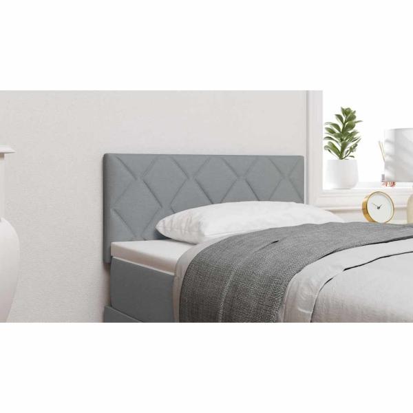 LED Kopfteil Hellgrau 90 cm Stoff