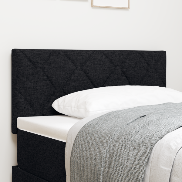 LED Kopfteil Schwarz 90 cm Stoff