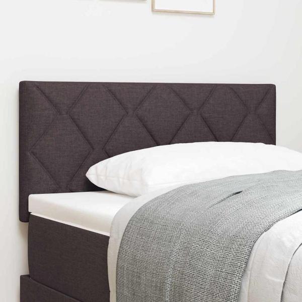 ARDEBO.de - LED Kopfteil Rautenmuster Dunkelbraun 90 cm Stoff