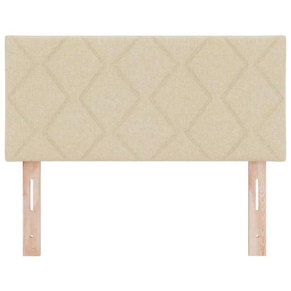 LED Kopfteil Rautenmuster Creme 90 cm Stoff