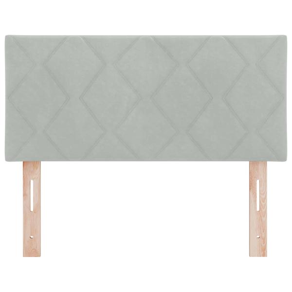 LED Kopfteil Diamantblöcke Design Hellgrau 90 cm Velours