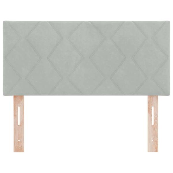 LED Kopfteil Diamantblöcke Design Hellgrau 90 cm Velours