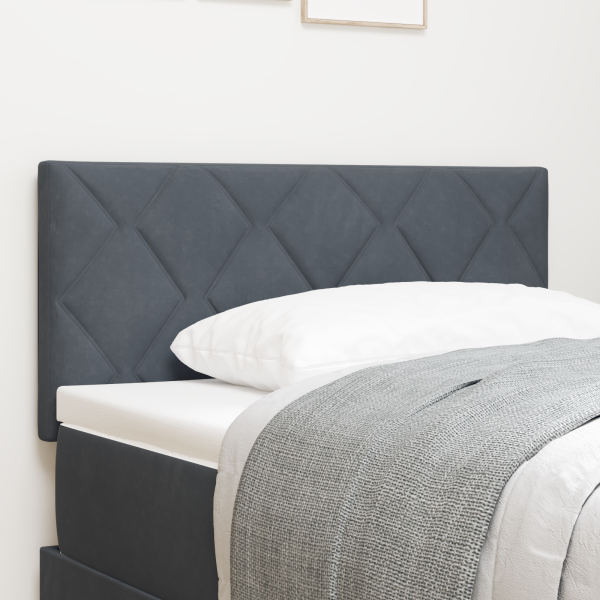 LED Kopfteil Dunkelgrau 90 cm Samt