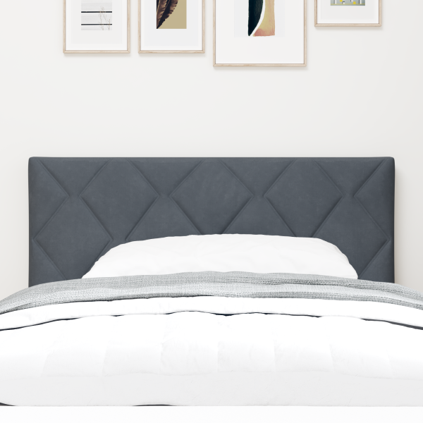LED Kopfteil Dunkelgrau 90 cm Samt